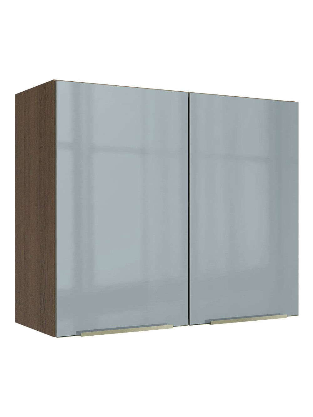 Armário Aéreo Madesa Lux 80 cm 2 Portas Rustic/Cinza - Rustic