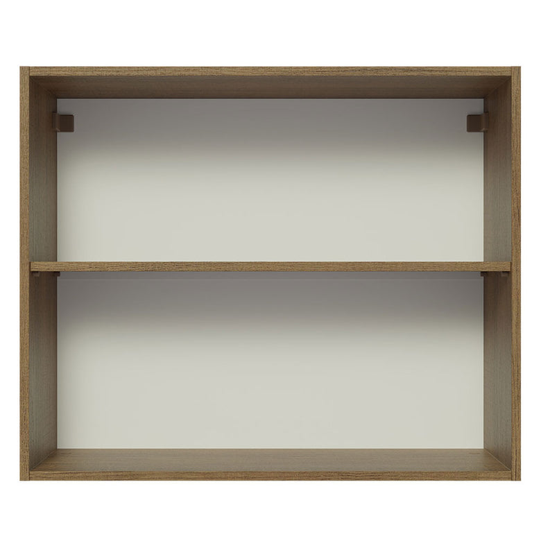 Armário Aéreo Madesa Lux 80 cm 2 Portas Rustic/Cinza