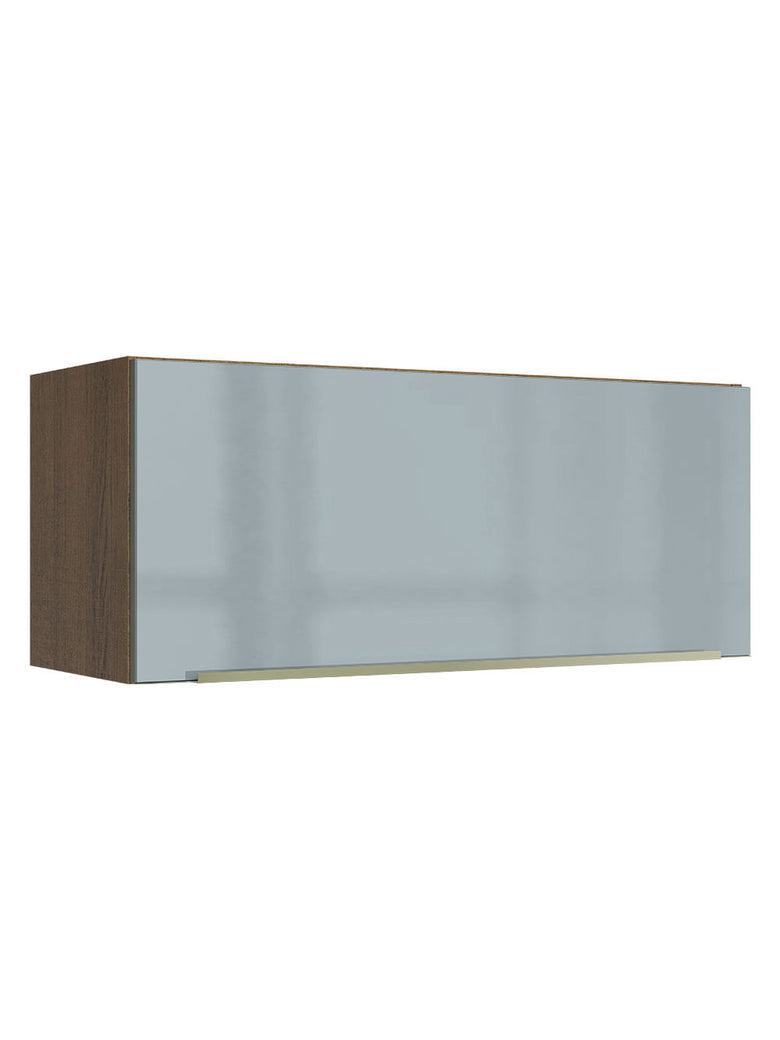 Armário Aéreo Madesa Lux 80 cm 1 Porta Basculante Rustic/Cinza