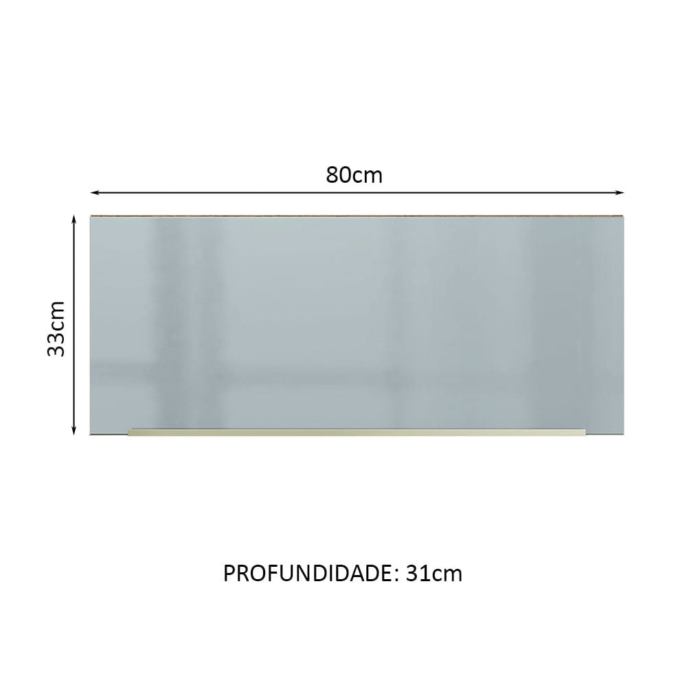 Armário Aéreo Madesa Lux 80 cm 1 Porta Basculante Rustic/Cinza - Rustic