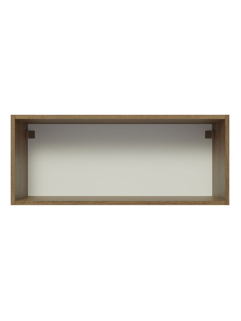 Armário Aéreo Madesa Lux 80 cm 1 Porta Basculante Rustic/Cinza