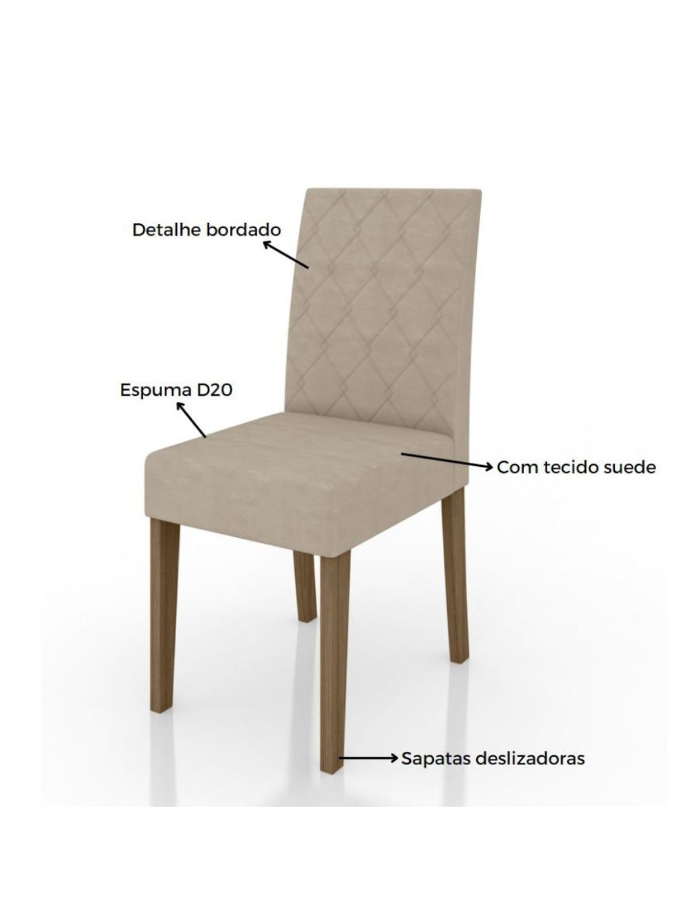 Sala de Jantar Helo 120x90 Com Vidro 4L Cadeiras Jade Poliman Móveis