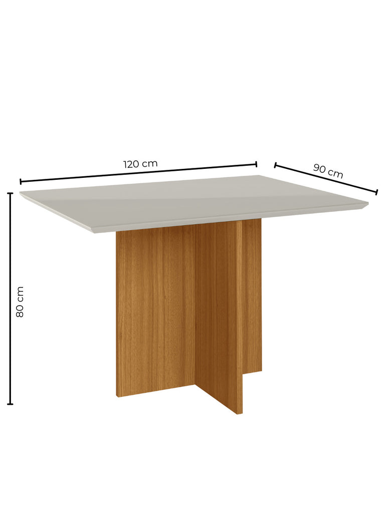 Sala de Jantar Helo 120x90 Com Vidro 4L Cadeiras Jade Poliman Móveis