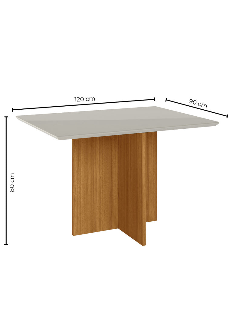 Sala de Jantar Helo 120x90 Com Vidro 4L Cadeiras Josi Poliman Móveis