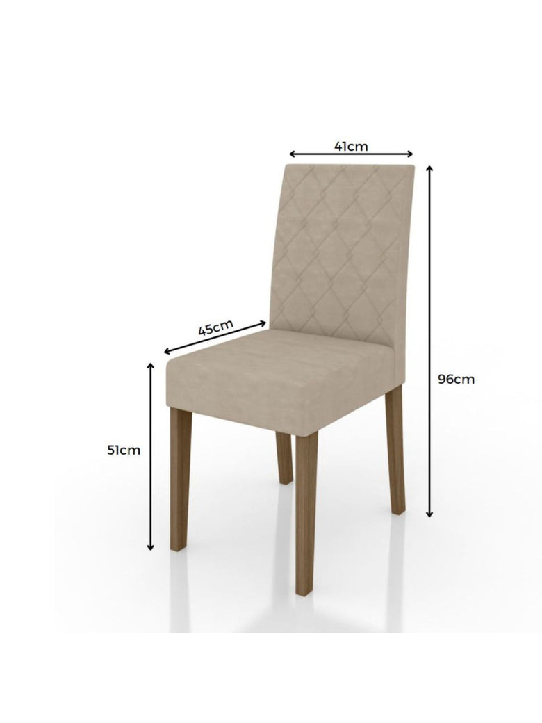 Sala de Jantar Kate 120x90 Com Vidro 4L Cadeiras Jade Poliman Móveis