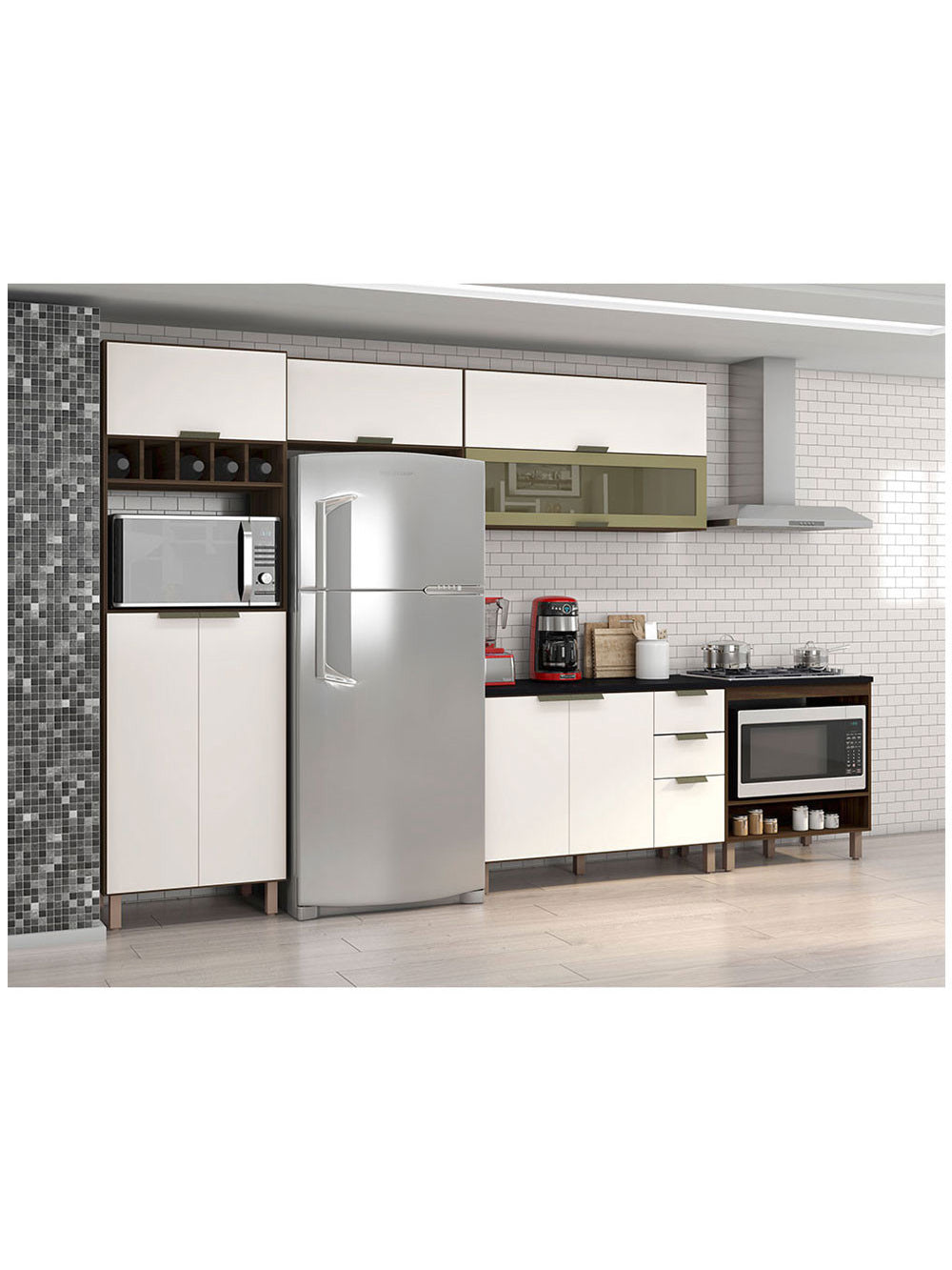 Armário Aéreo Basculante Geladeira Flair 80cm 1 Porta Poliman Móveis