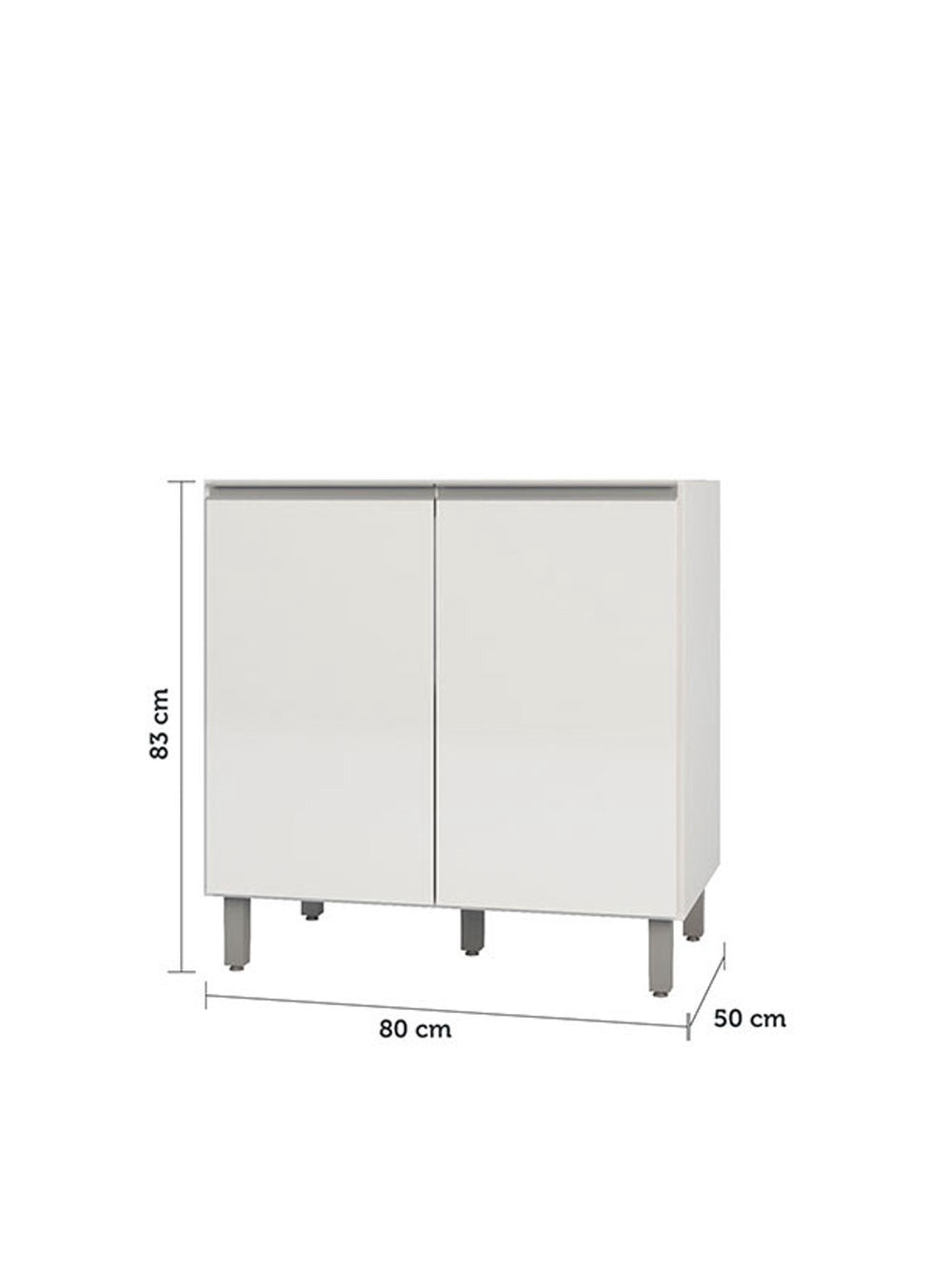 Balcão Para Cooktop Evidence 2 Portas Sem Tampo Poliman Móveis