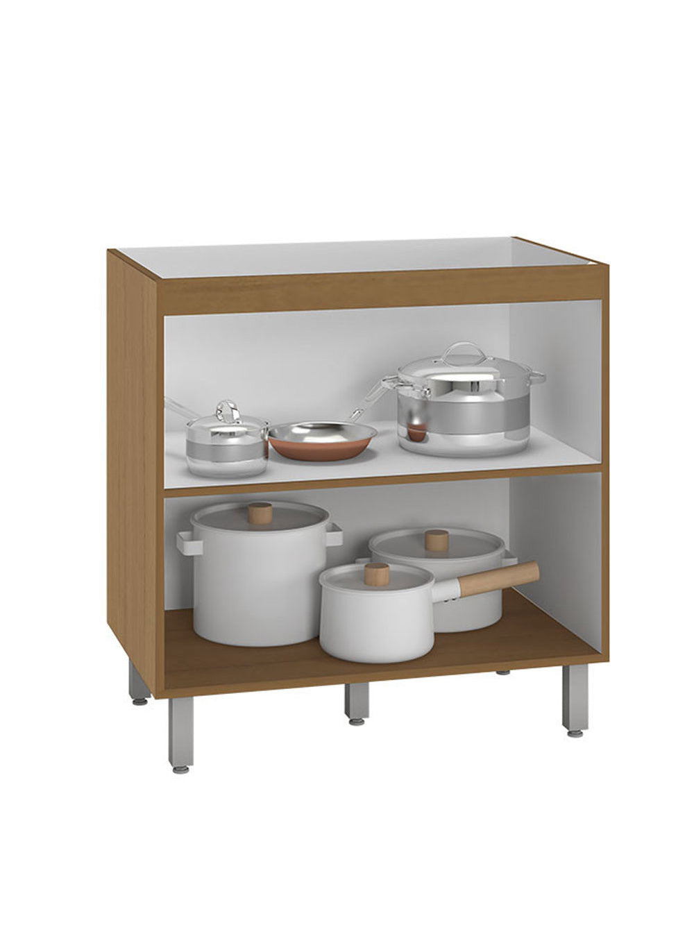 Balcão Para Cooktop Evidence 2 Portas Sem Tampo Poliman Móveis - Branco