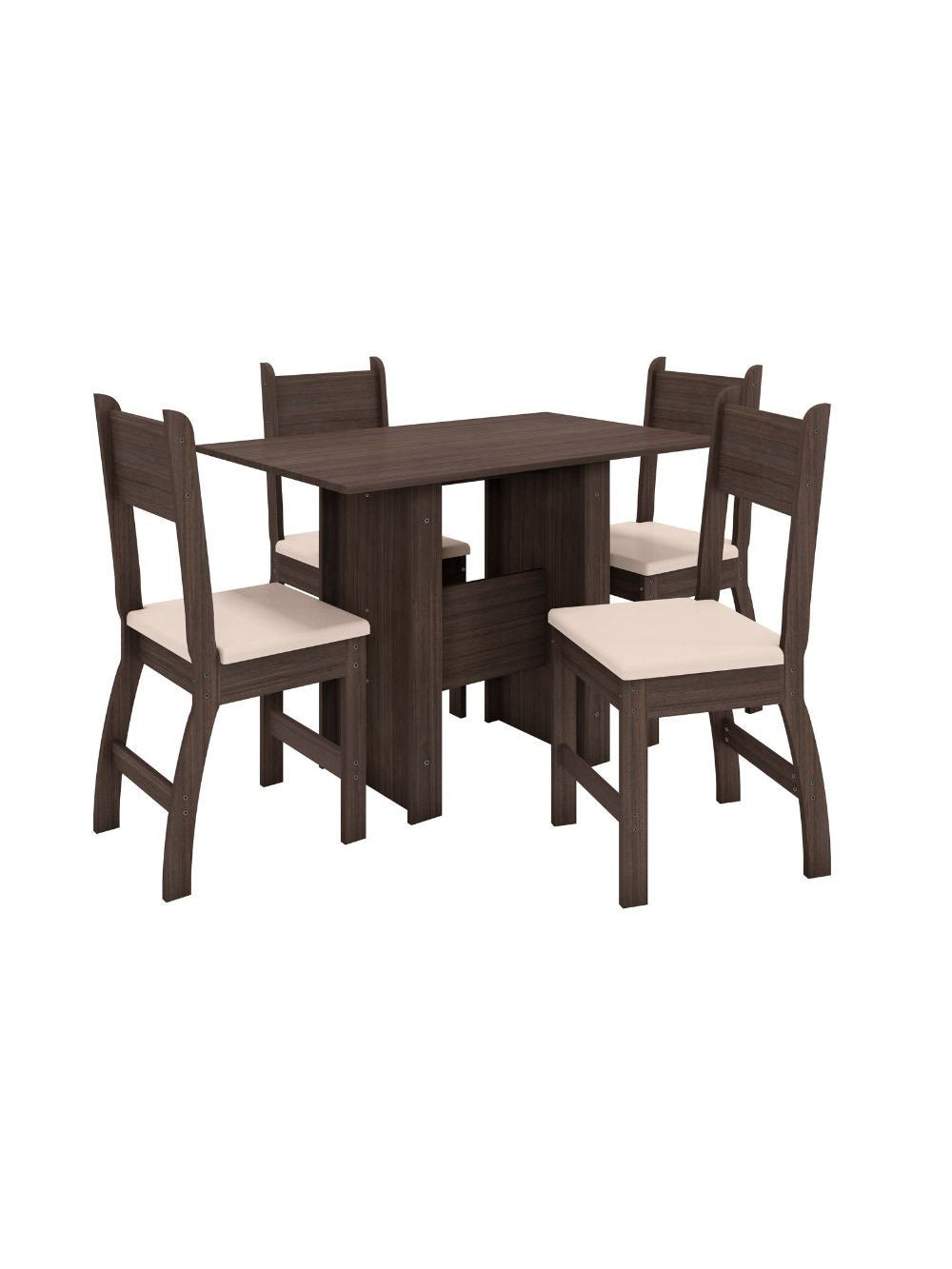 Conjunto Mesa de Jantar 4 Lugares Milano - Carvalho com Savana