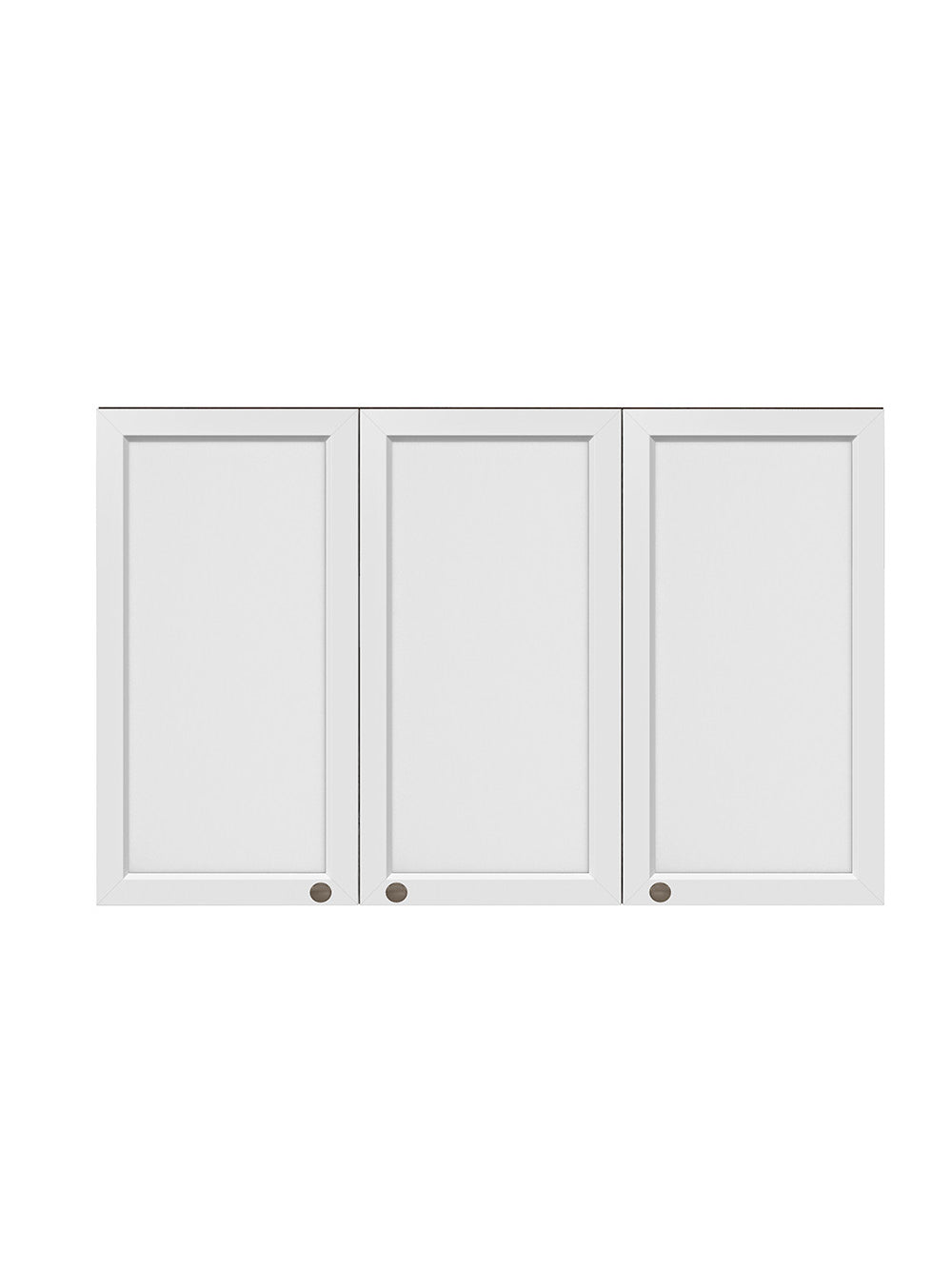 Armário Aéreo 3 Portas 120 cm Olivia - Nogueira e Branco
