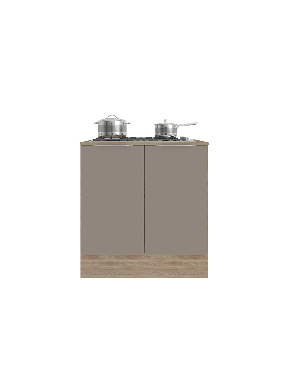 Balcão com Tampo 2 Portas 80 cm Ferrara Poliman - Carvalho oak e Fume
