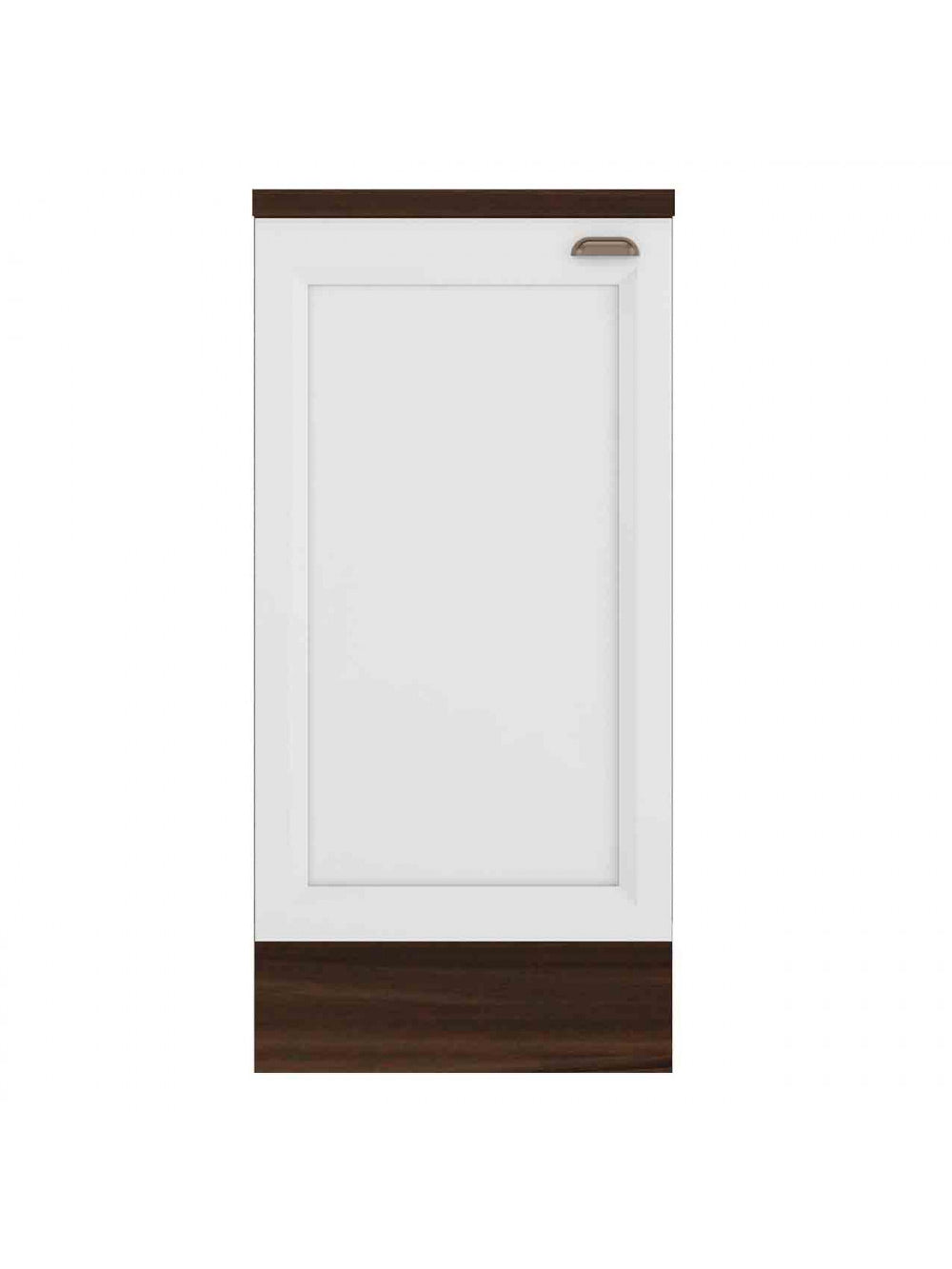 Balcão com Tampo Olivia 41 cm 1 Porta - Nogueira e Branco