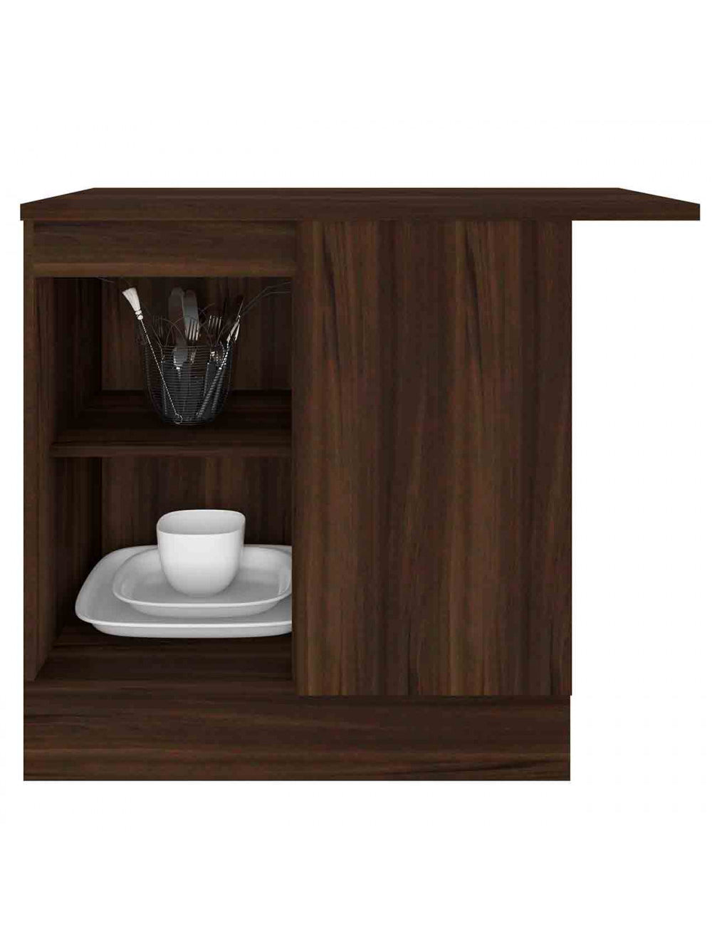 Balcão com Tampo Reto para Canto 1 Porta Olivia - Fumê