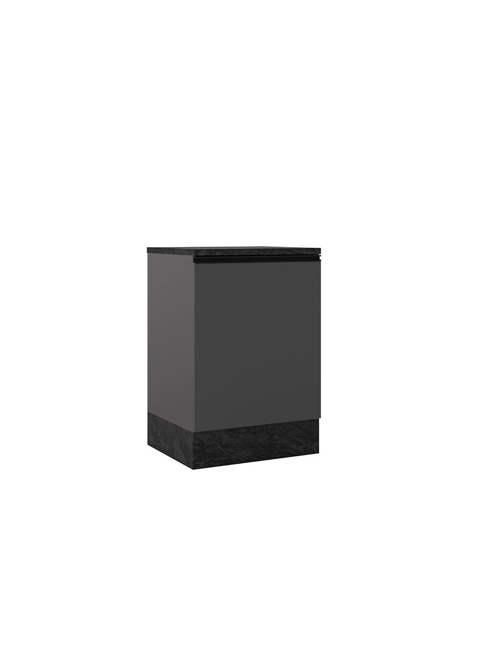 Balcão com Tampo 58 cm 1 Porta Etna Poliman - Grafite