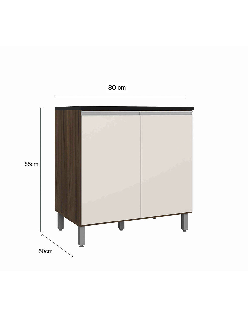 Balcão Para Cooktop Evidence 2 Portas Sem Tampo Poliman Móveis
