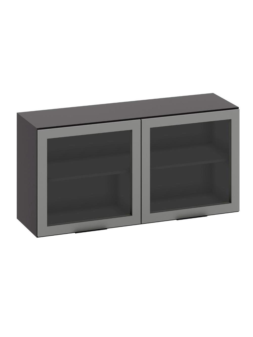 Armário Aéreo 2 portas Vidro 120cm Etna Poliman Móveis - Grafite