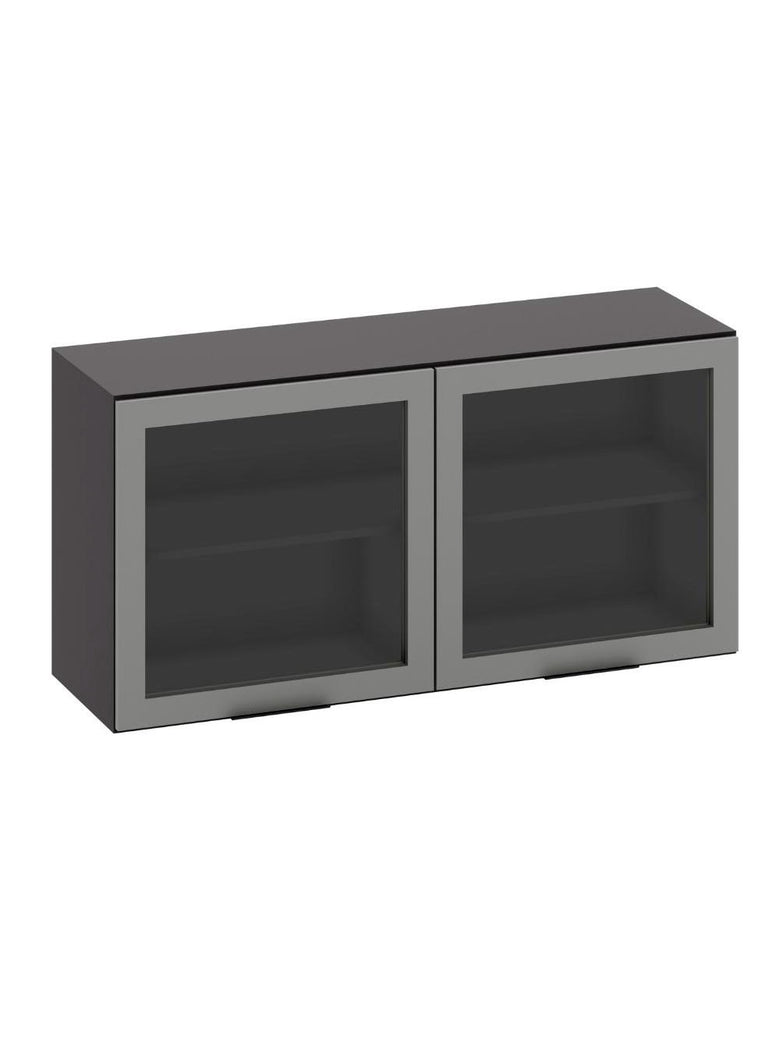 Armário Aéreo 2 portas Vidro 120cm Etna Poliman Móveis