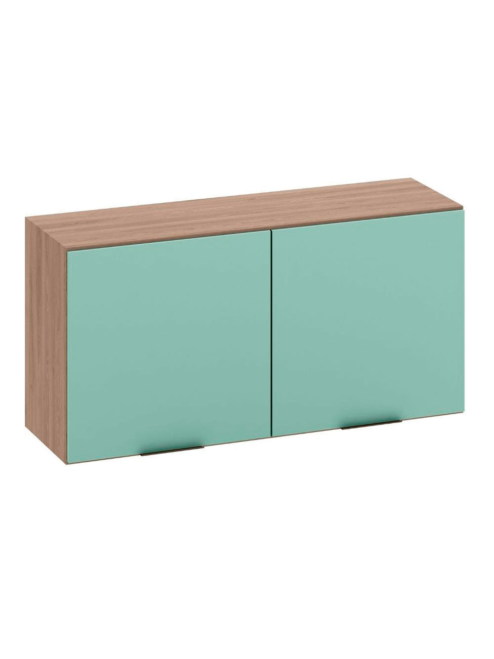 Armário Aéreo 120 cm 2 Portas Etna Poliman Móveis - Carvalho Oak/Menta