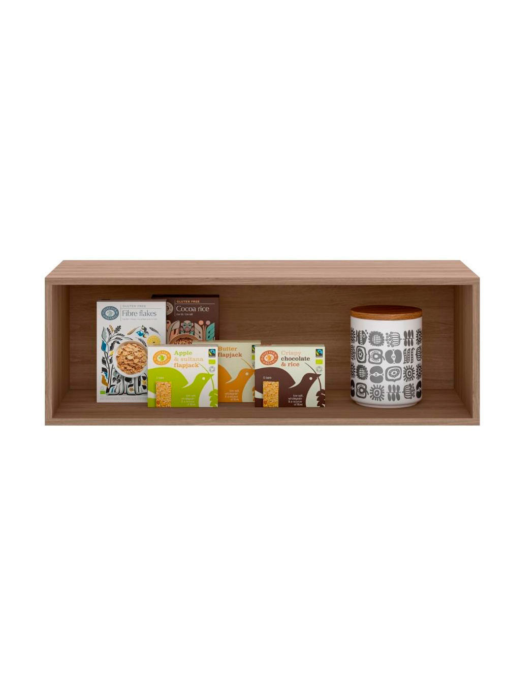 Armário Aéreo 80 cm 1 Porta Basculante Etna Poliman Móveis - Carvalho oak e Off White
