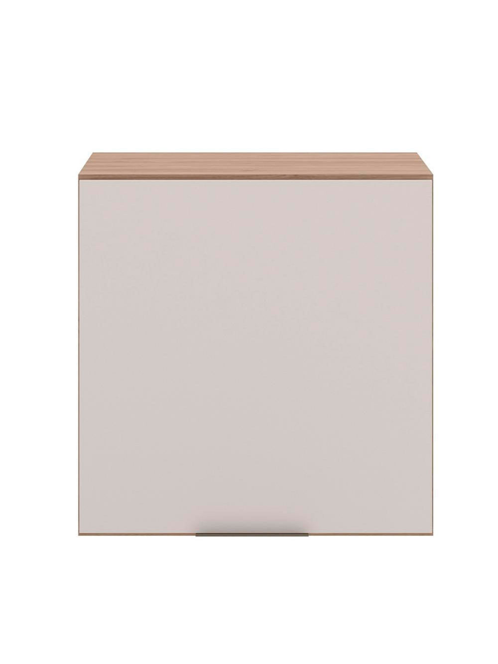 Armário Aéreo 58 cm 1 Porta Etna Poliman Móveis - Carvalho oak e Off White