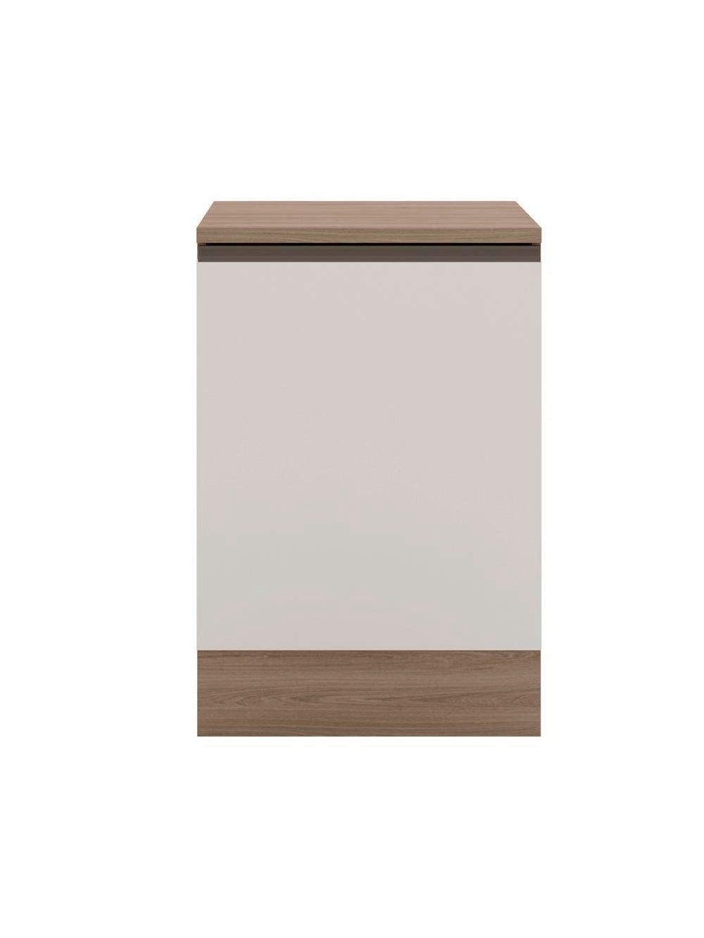 Balcão com Tampo 58 cm 1 Porta Etna Poliman Móveis - Carvalho oak e Off White