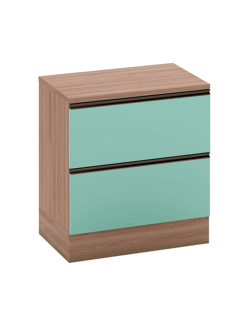 Balcão com Tampo 80 cm 1 Porta 1 Gaveta Etna Poliman Móveis - Carvalho Oak/Menta