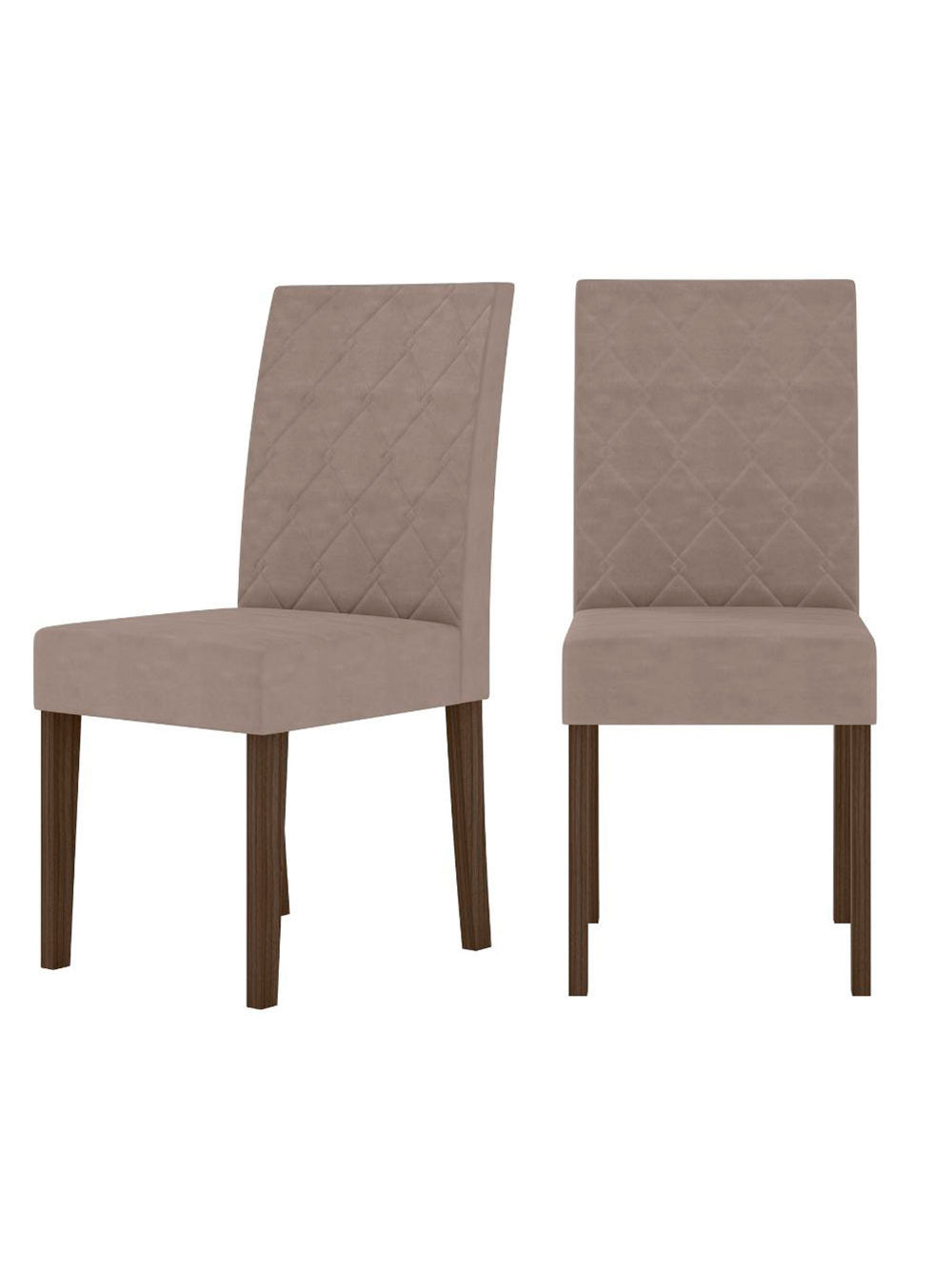 Conjunto Sala de Jantar Retangular Mesa Kate 120cm e 04 Cadeiras Jade Poliman Móveis - Carv/Bege