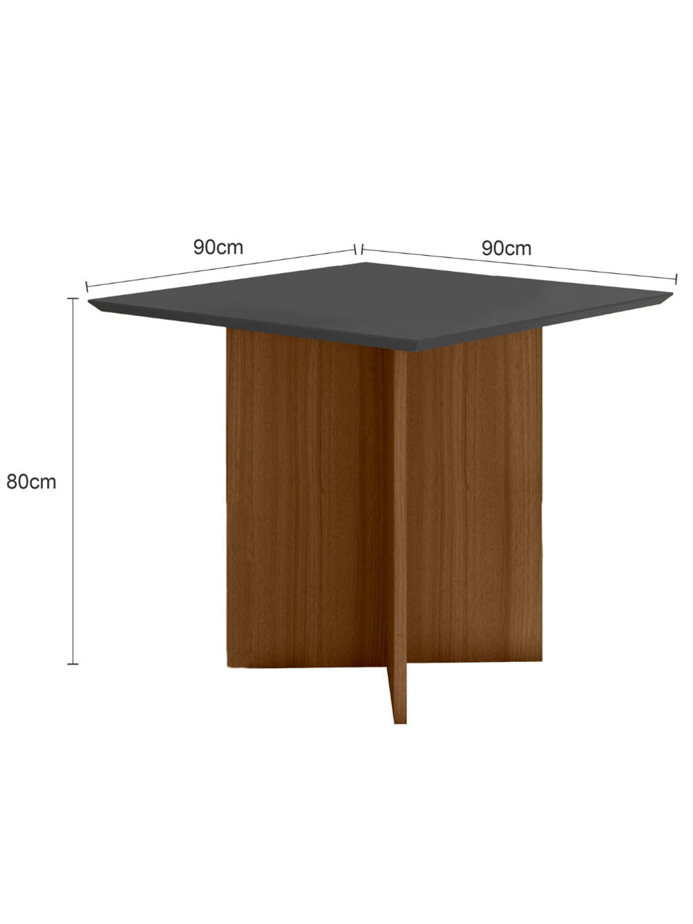Conjunto Sala de Jantar Quadrada Mesa Helo 90cm e 04 Cadeiras Josi Poliman Móveis