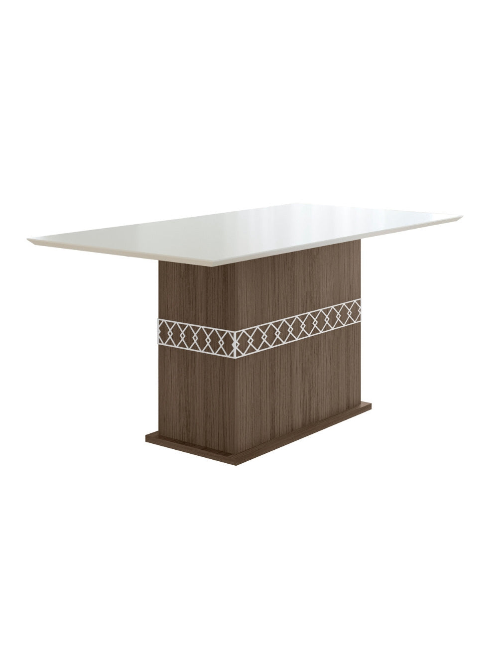 Conjunto Sala de Jantar Retangular Mesa Agata 160cm e 06 Cadeiras Josi Poliman Móveis - Carvalho com Off White