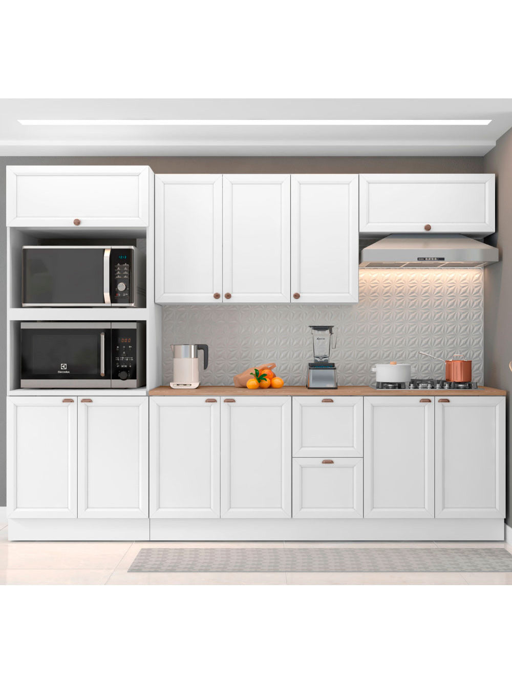 Cozinha Completa Modulada Olivia 11 Portas 2 Gavetas - Branco