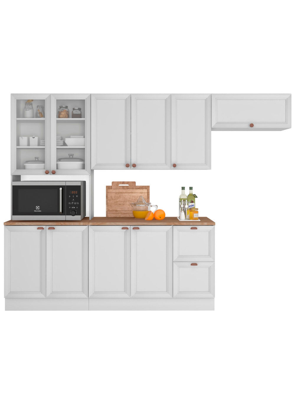 Cozinha Completa modulada Olivia 4 Peças 10 Portas 2 Gavetas - Branco