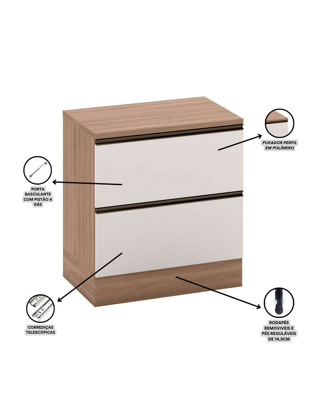 Composição Cozinha Modulada Etna com 7 Peças Poliman