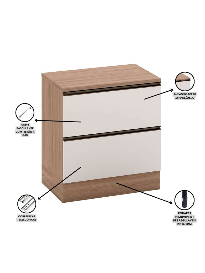 Composição Cozinha Modulada Etna com 7 Peças Poliman