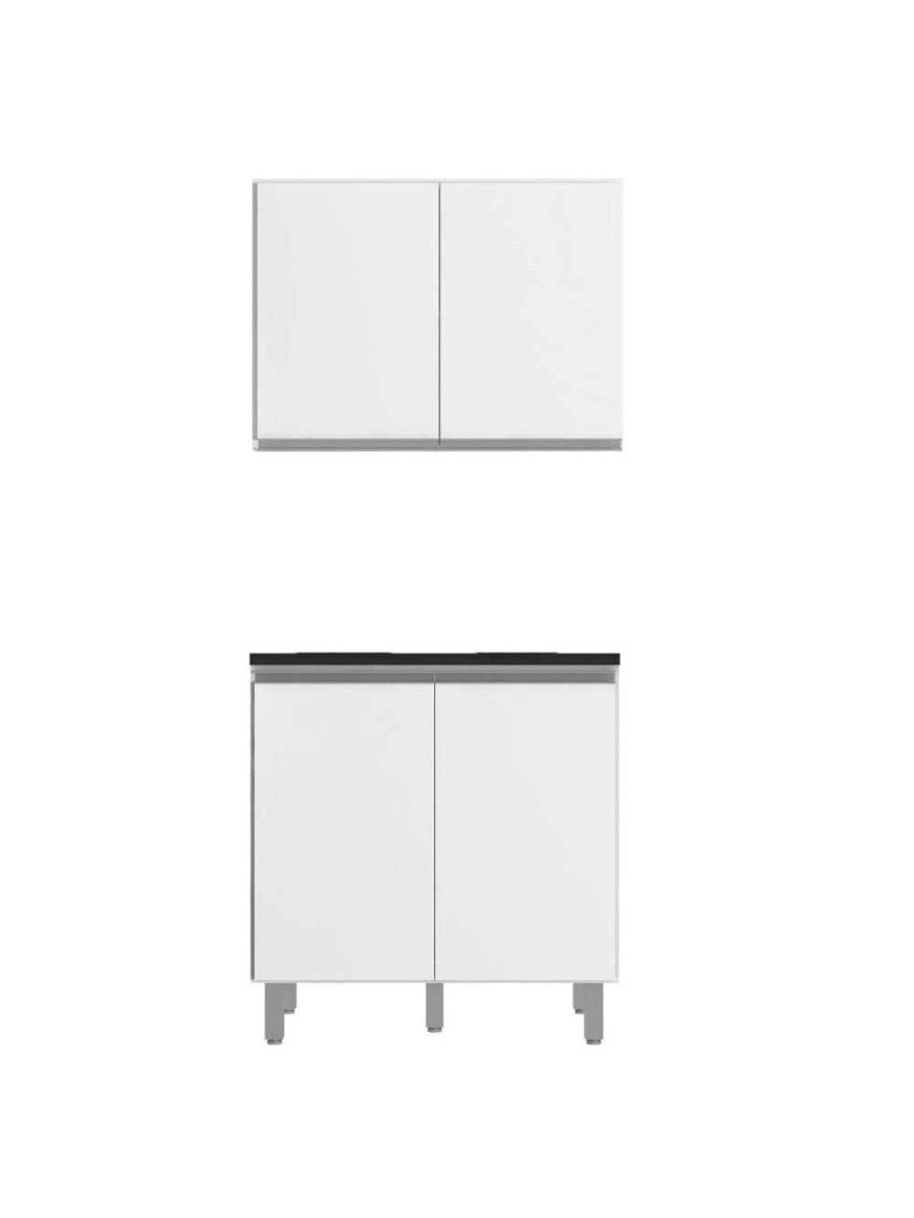 Cozinha Modulada Evidence 2 Peças 80cm com Tampo Poliman Móveis - Branco