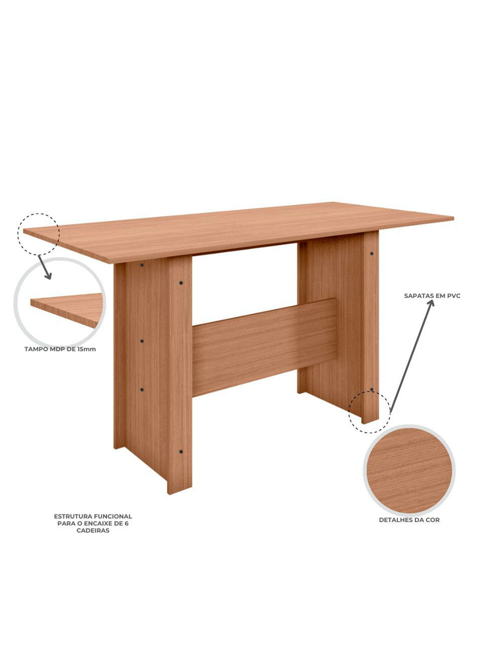 Mesa de Jantar 4 Lugares Milano Poliman Móveis