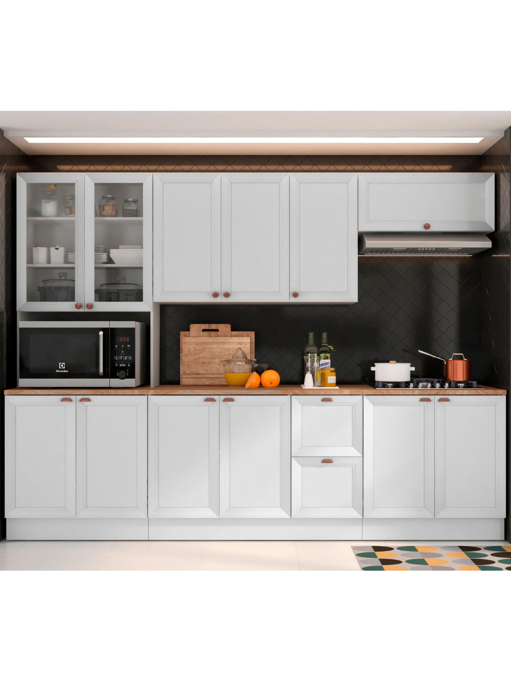Cozinha Completa Modulada Olivia 12 Portas 2 Gavetas - Branco