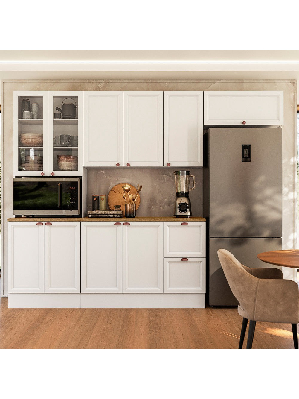 Cozinha Completa Olivia  4 Peças 10 Portas 2 Gavetas - Branco
