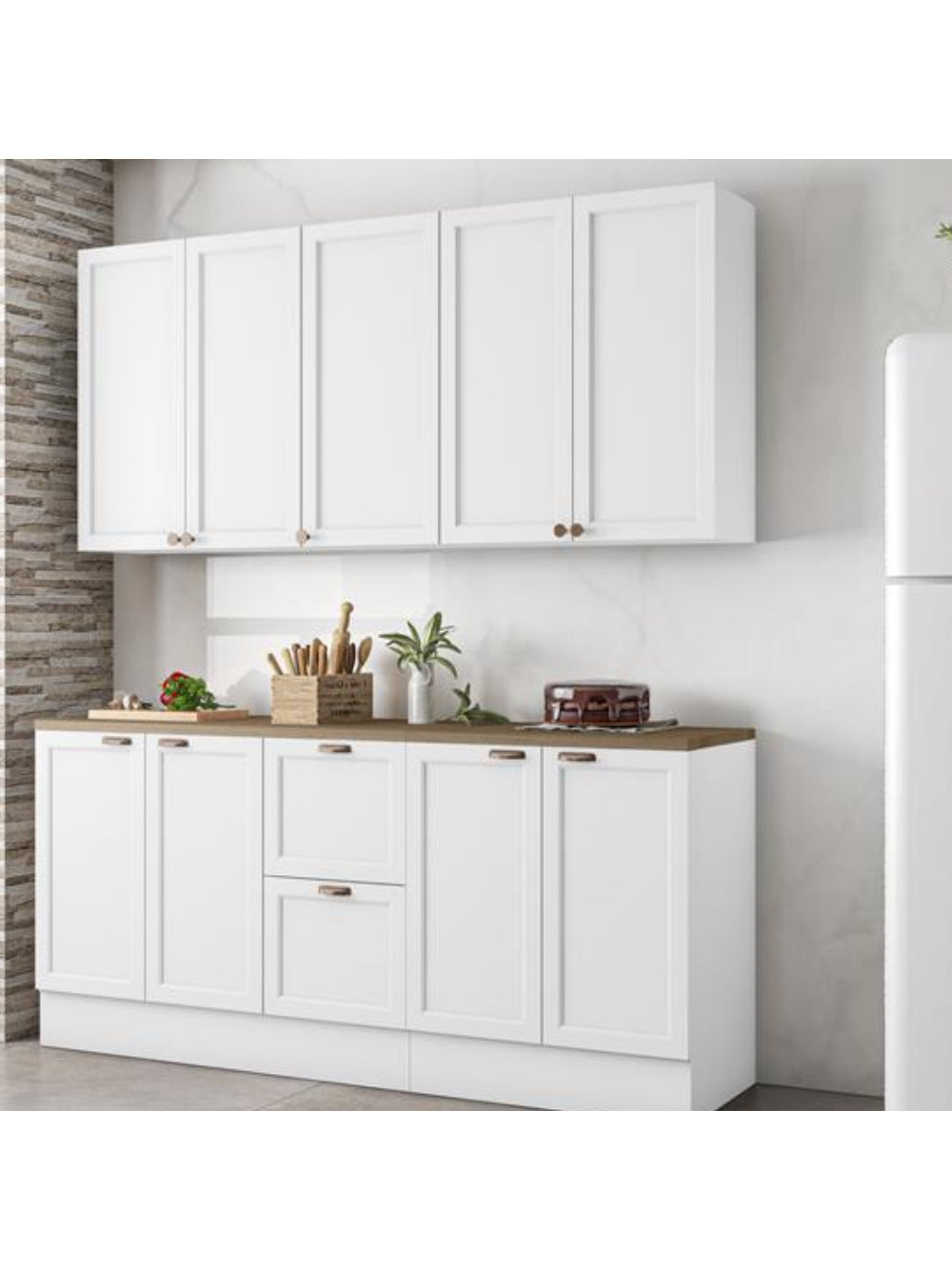 Cozinha Completa Modulada Olivia 9 Portas 2 Gavetas - Branco