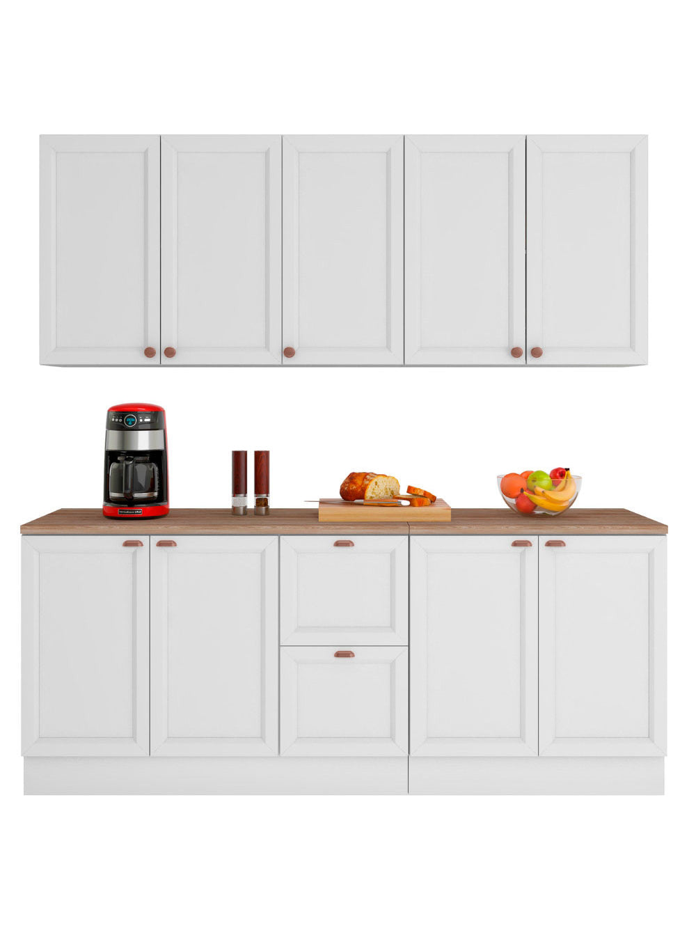 Cozinha Completa Modulada Olivia 9 Portas 2 Gavetas - Branco