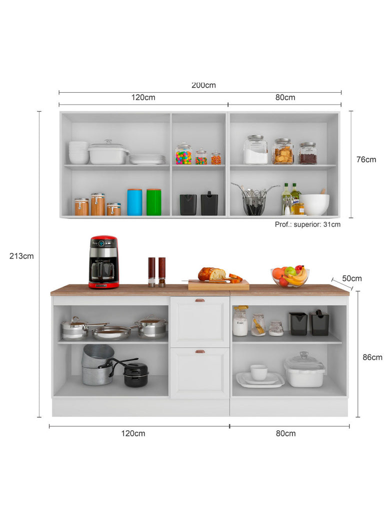 Cozinha Completa Modulada Olivia 9 Portas 2 Gavetas
