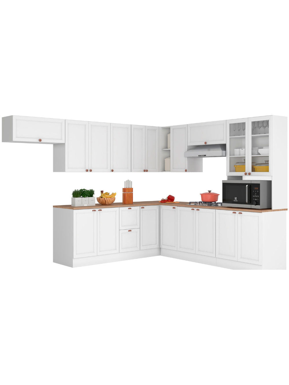 Cozinha Completa Modulada Olivia 18 Portas 2 Gavetas - Branco