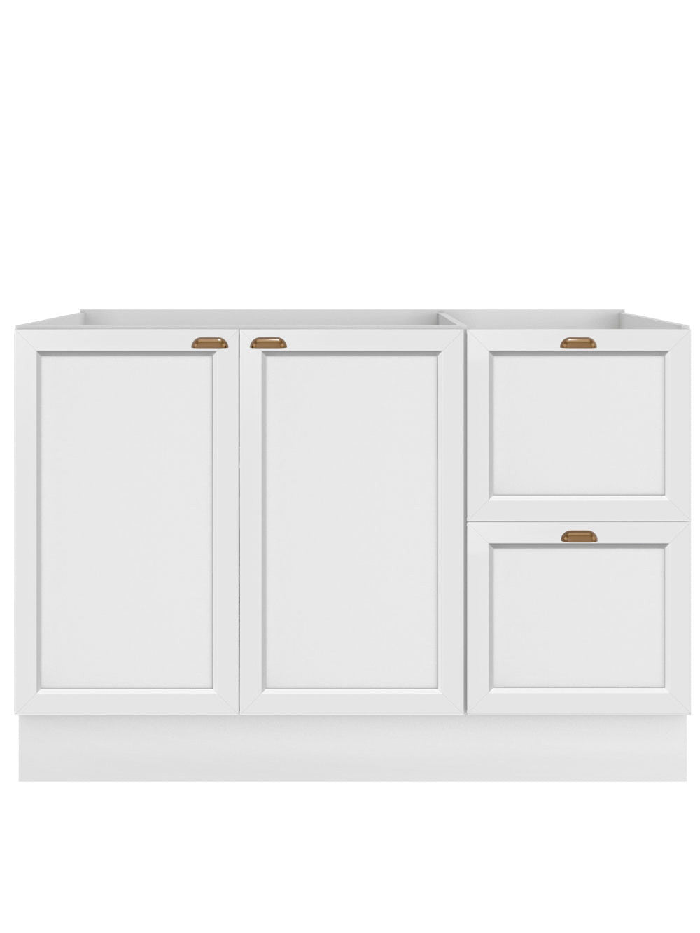 Balcão 2 Portas 2 Gavetas Olivia 120 cm sem tampo - Branco