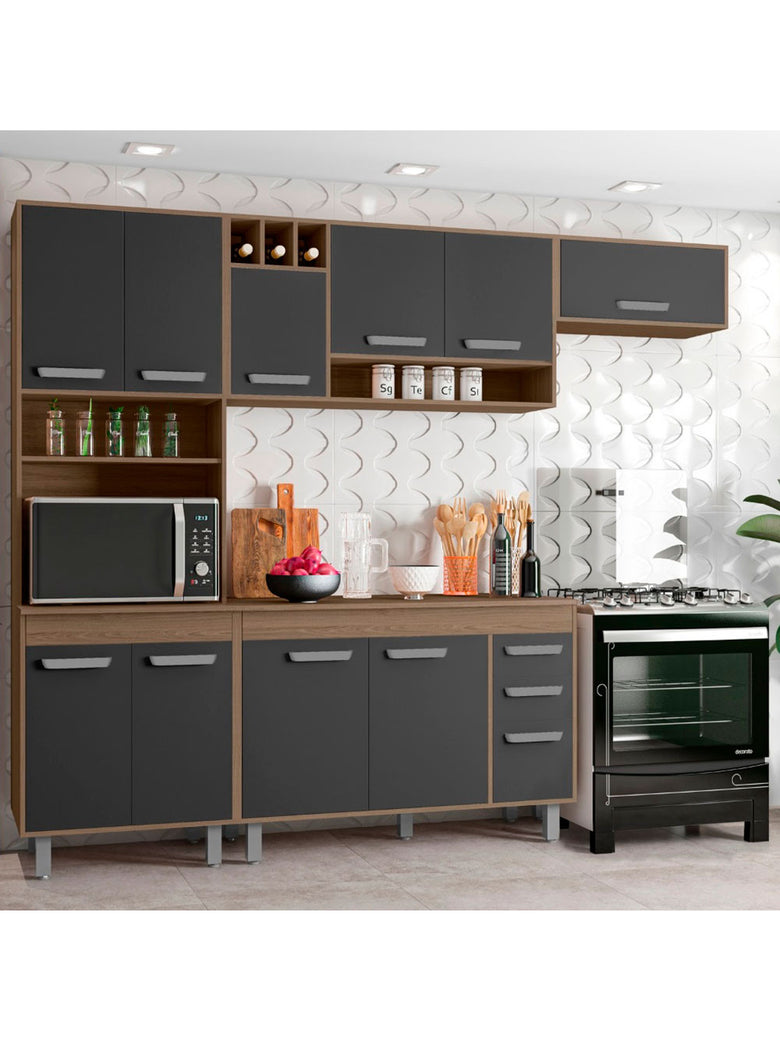 Cozinha Compacta 4 peças Balcão com Tampo Barcelona Poliman Móveis