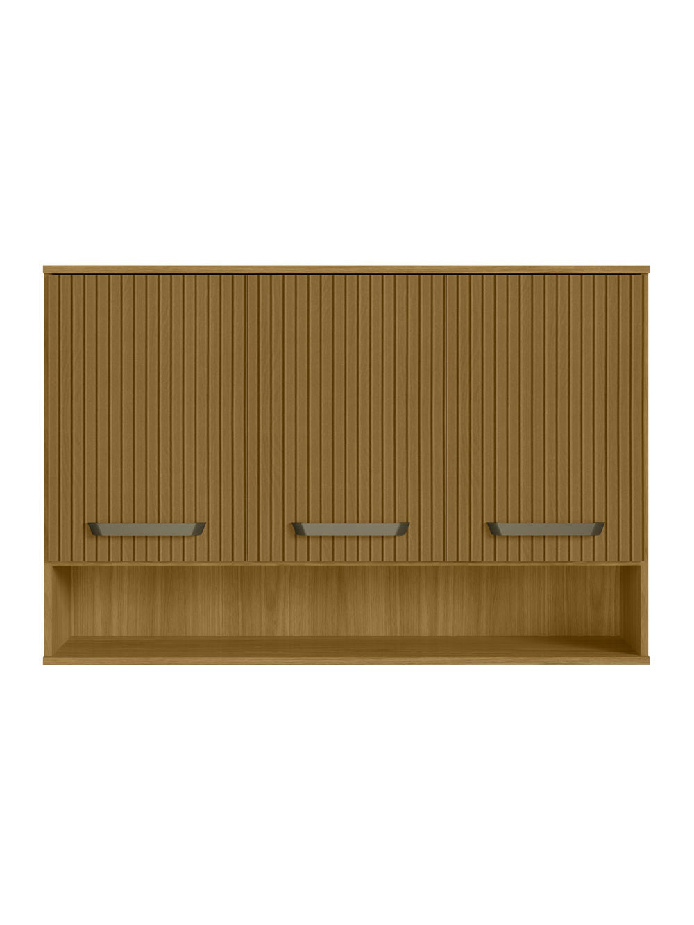 Armário Aéreo 3 Portas 120cm Criare Poliman - Freijo Ripado