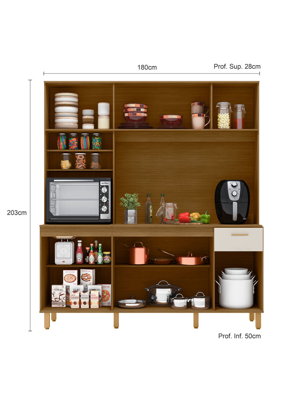 Kit Cozinha Núria 9 Portas 1 Gaveta Poliman