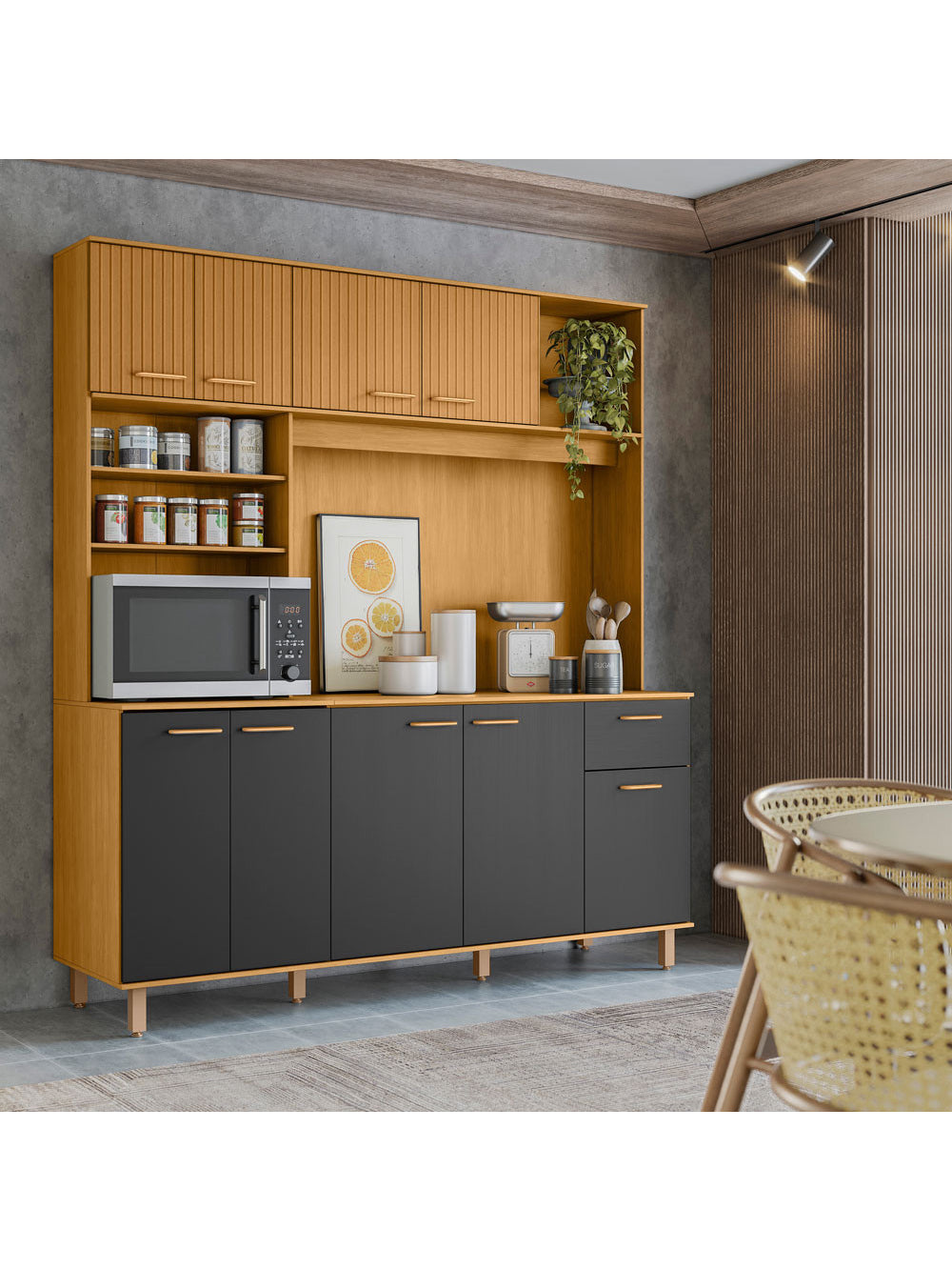 Kit Cozinha Núria 9 Portas 1 Gaveta Poliman