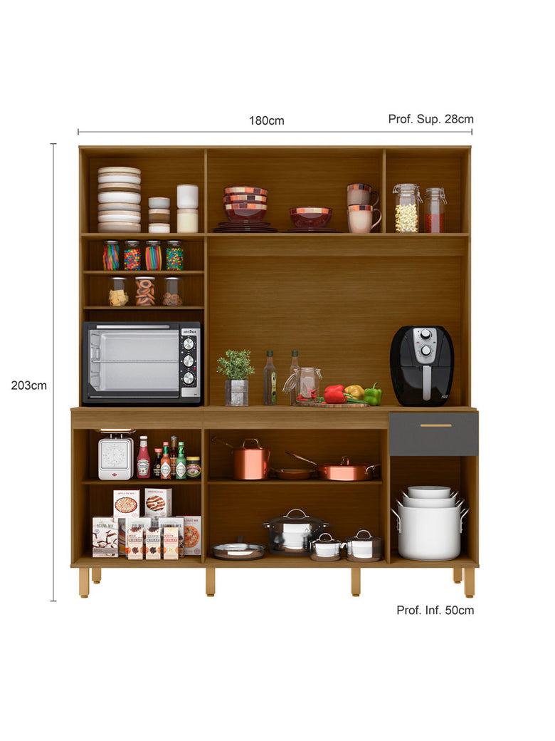 Kit Cozinha Núria 9 Portas 1 Gaveta Poliman