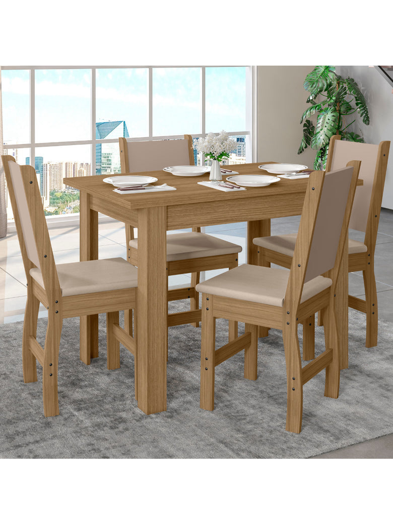 Mesa de Jantar Bellagio Retangular 108cm Com 4 Cadeiras Clara Poliman Móveis