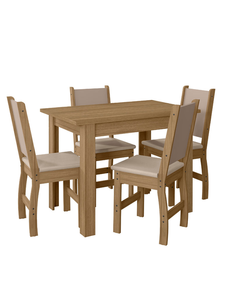 Mesa de Jantar Bellagio Retangular 108cm Com 4 Cadeiras Clara Poliman Móveis