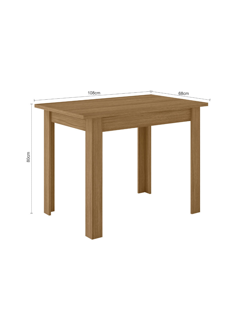Mesa de Jantar Bellagio Retangular 108cm Com 4 Cadeiras Clara Poliman Móveis - Freijo UV com Off White
